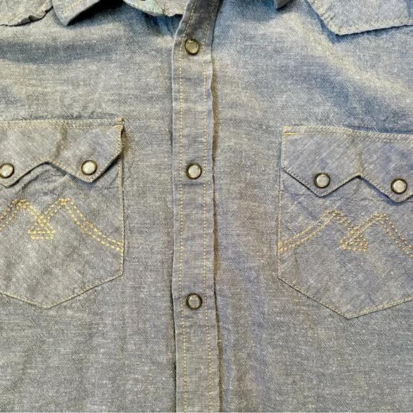 American Rag Light Blue-Gray Casual Button-Down Shirt - Picture 2 of 8